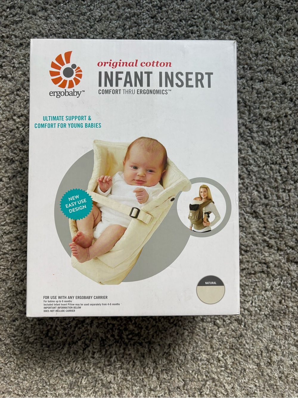Ergobaby Original Cotton Infant Insert - Natural/Cream